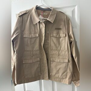 Vineyard Vines Khaki Utility Jacket NWT Size L Garment Dyed Safari Jacket